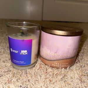 BBW  tea rose candle bundle with hbo max bundle
